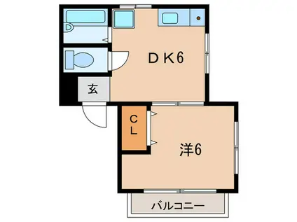 DAKOTA HOUSE(1DK/1階)の間取り写真