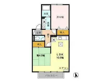 富山地鉄不二越上滝 朝菜町駅 徒歩8分 2階建 築28年(2LDK/1階)の間取り写真