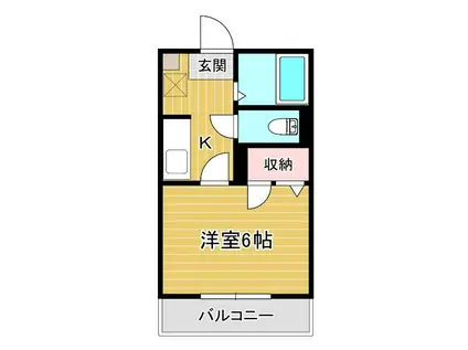 ヒルサイドコート(1K/3階)の間取り写真