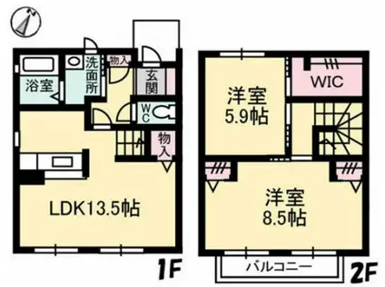 サニーハイツ(2LDK/1階)の間取り写真
