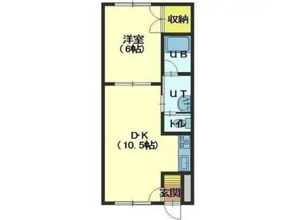 ピュアパレス的場II(1LDK/3階)の間取り写真