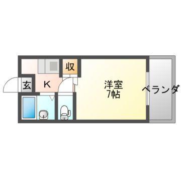エステートタカツキ(1K/2階)の間取り写真