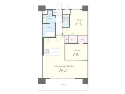 ソライロテラスあびこ(2LDK/2階)の間取り写真