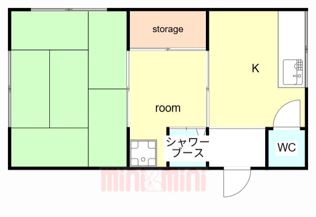 舞子台2区分アパート(2K/2階)の間取り写真