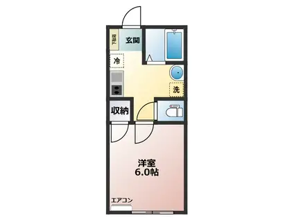 PLUME木更津(1K/1階)の間取り写真