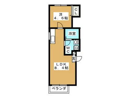 グラン上大岡(1LDK/2階)の間取り写真
