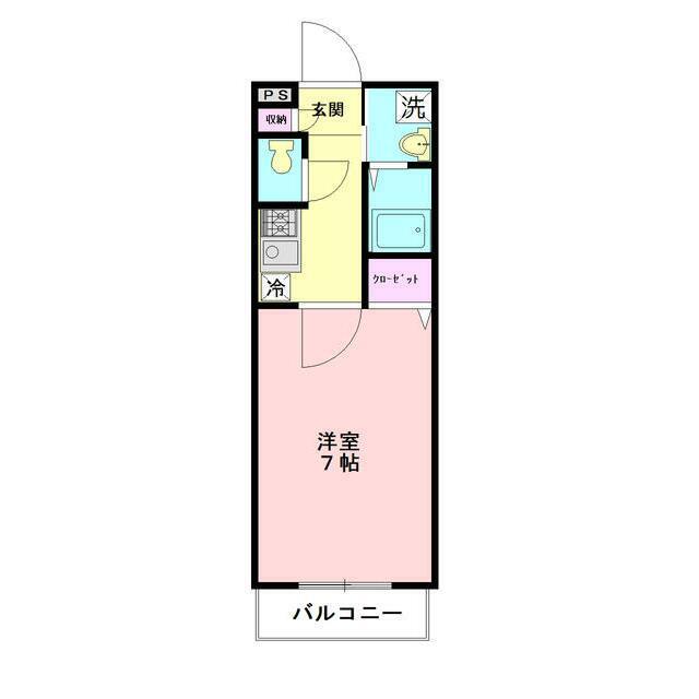 VIALE美しが丘(1K/1階)の間取り写真