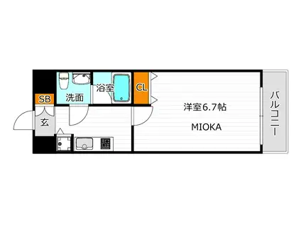 サムティ天王寺イースト(1K/6階)の間取り写真