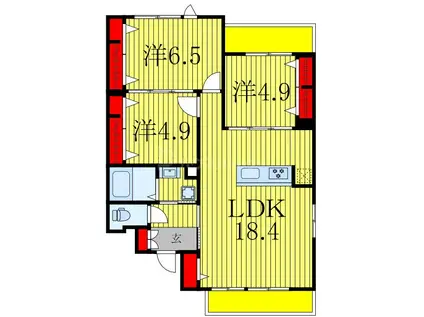 CAMPANA OTAKANOMORI(3LDK/2階)の間取り写真