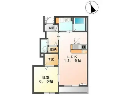 ブランシェMONET(1LDK/1階)の間取り写真