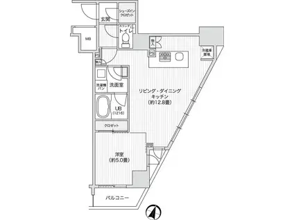 レジディア笹塚II(1LDK/10階)の間取り写真