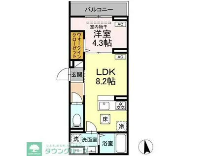 セレスティア亀有(1LDK/2階)の間取り写真