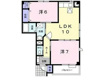 ハイツUEYAMA(2LDK/1階)の間取り写真