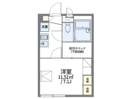ブライトビューティ(1K/1階)の間取り写真