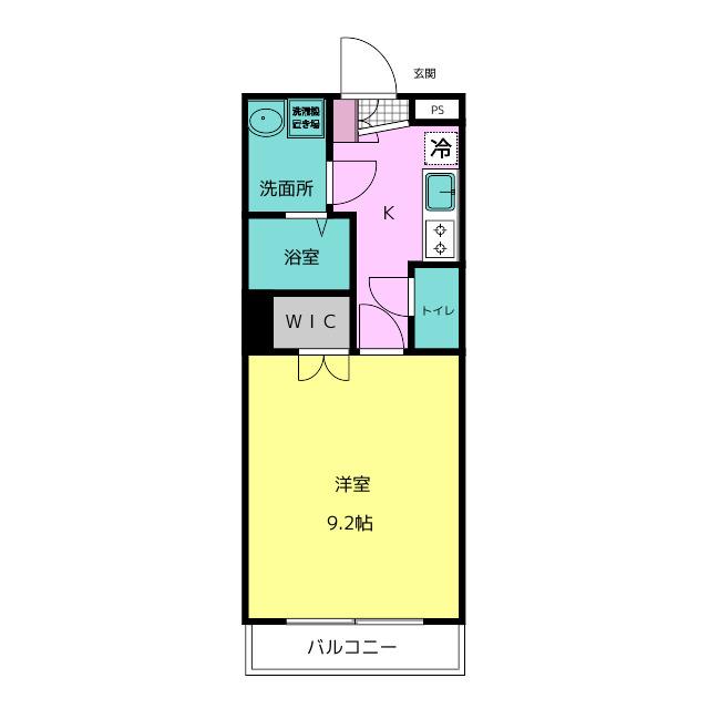 ヴィガラス7(1K/2階)の間取り写真