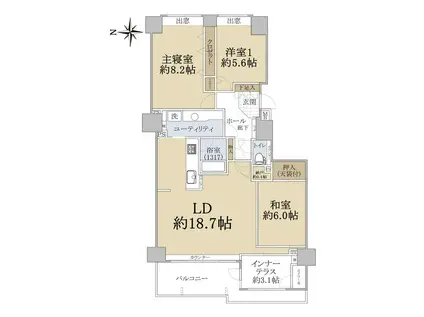 琴似2条シティハウスC棟(3LDK/3階)の間取り写真