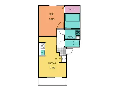 LIEN(1LDK/2階)の間取り写真