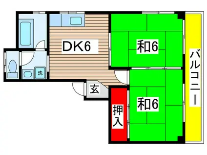 メゾン・トクラ(2DK/3階)の間取り写真
