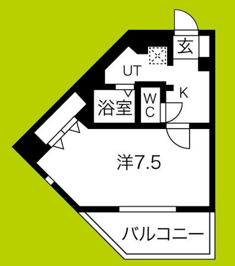 SWISS難波西(1K/11階)の間取り写真