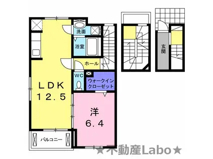 ゴールドハウス II(1LDK/3階)の間取り写真
