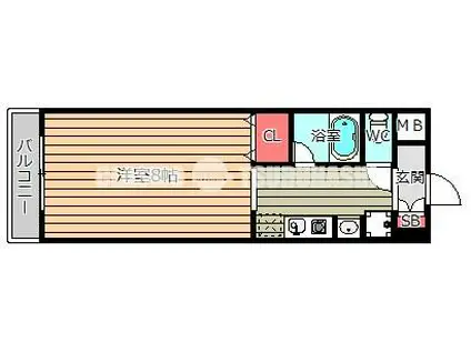 ADORER(1K/5階)の間取り写真