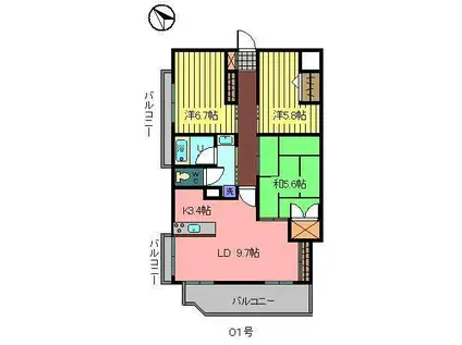 TMレジデンス末広(3LDK/2階)の間取り写真