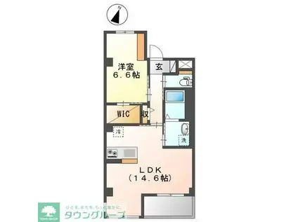 レガリア扇A棟(1LDK/3階)の間取り写真