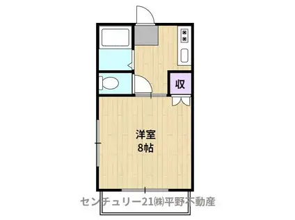 YS ROOM花畑 B(1K/2階)の間取り写真