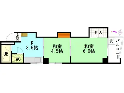 エビスヤビル(2K/5階)の間取り写真