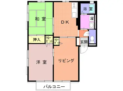 リーベンハイムB(3DK/2階)の間取り写真