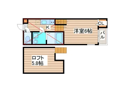 ハーモニーテラス葉山町(1K/1階)の間取り写真