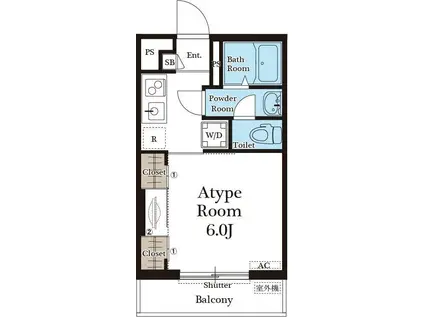 リブリ・ESPOIR参番館(1K/2階)の間取り写真