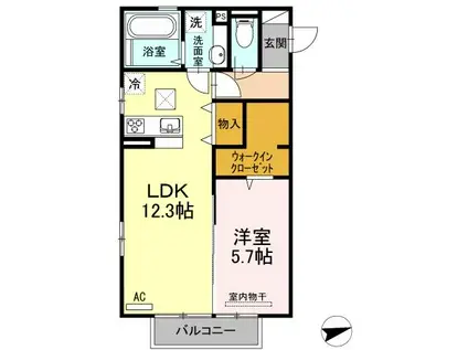 メゾン ド ルミエール(1LDK/1階)の間取り写真