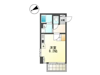 カーサカリノ(ワンルーム/1階)の間取り写真