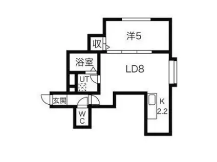 グランデプレシア宮の沢 GURANDE PRESIA(1LDK/2階)の間取り写真