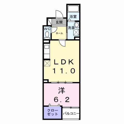 ルリアンラポーズ(1LDK/3階)の間取り写真