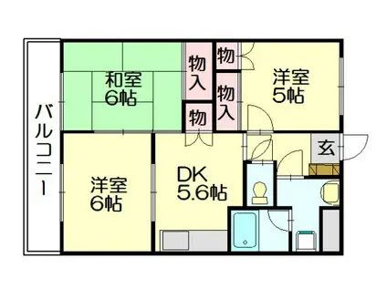 アミューズベアII(3DK/2階)の間取り写真