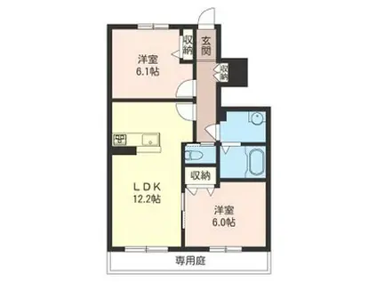 GRIGIO(2LDK/1階)の間取り写真