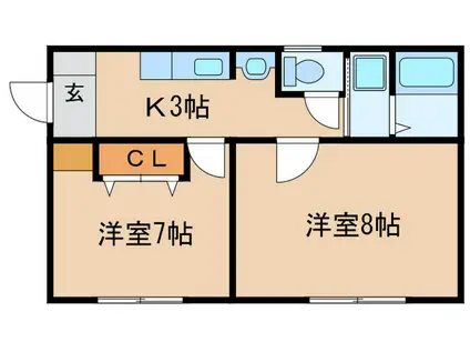SONARE QUARTET石神井(2K/1階)の間取り写真