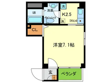 メゾン・ド・ヴィレ武庫川(1K/1階)の間取り写真