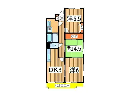 ベルクレール江戸川台(3DK/4階)の間取り写真