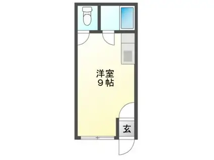 JR室蘭本線 鷲別駅 徒歩20分 2階建 築35年(ワンルーム/2階)の間取り写真