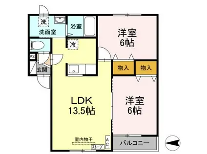 コーポラス・マロニエ(2LDK/1階)の間取り写真