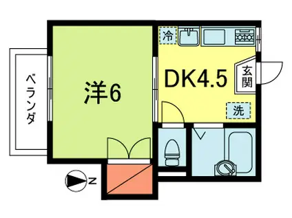 ハイム319(1K/1階)の間取り写真