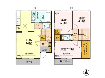 神沢の丘 II(3LDK/1階)の間取り写真