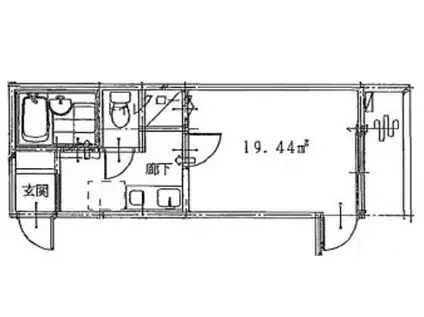 木乃池プラザ南馬込(1K/1階)の間取り写真