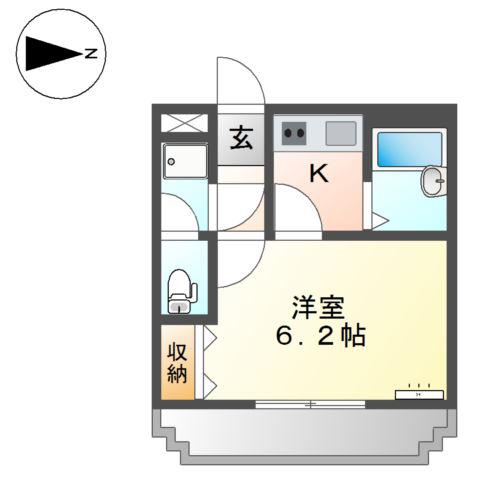グランチェスタ(1K/1階)の間取り写真