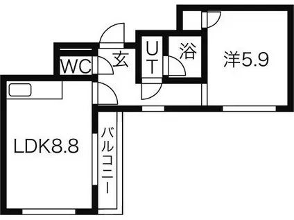 シェ・モア(1LDK/3階)の間取り写真