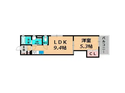 ロータス赤川(1LDK/3階)の間取り写真