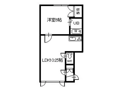 大和ハイツ(1LDK/2階)の間取り写真